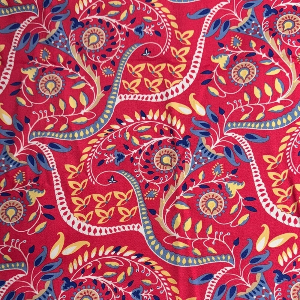 Vibrant Red Paisley decorator print Vicki Payne 2 1/2 yards x 56” wide